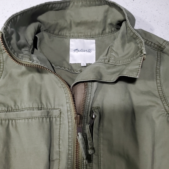 Madewell Military Style Jacket Below Hip Olive Green Size S - Picture 2 of 4